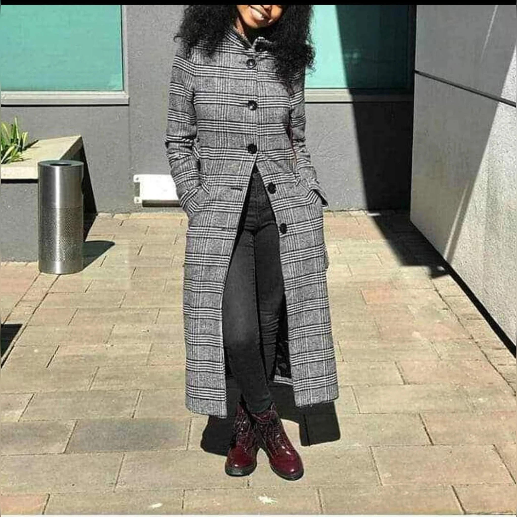 Plaid Long Jacket  - Image 4