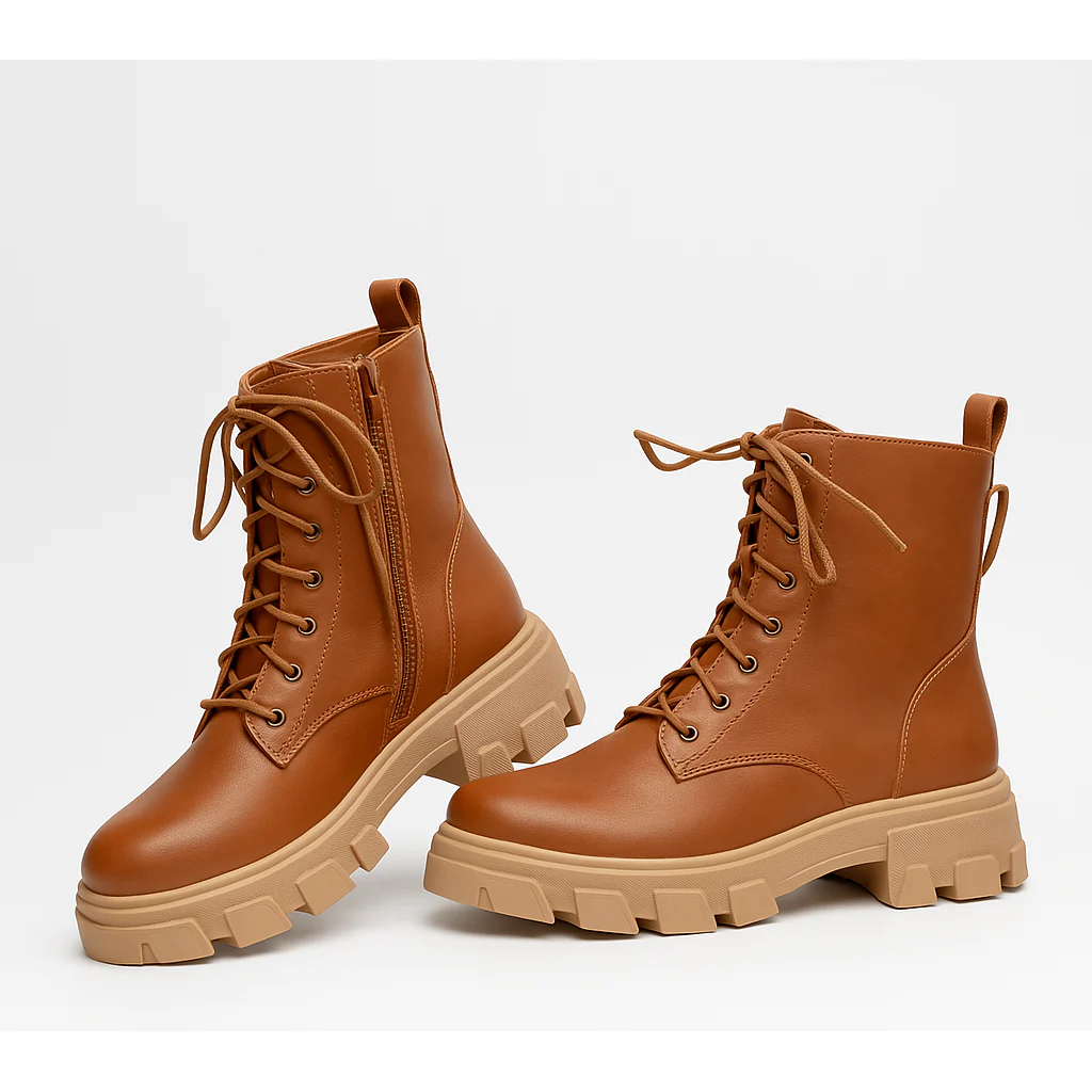 lace-up ankle boots with a chunky lug sole - Image 2