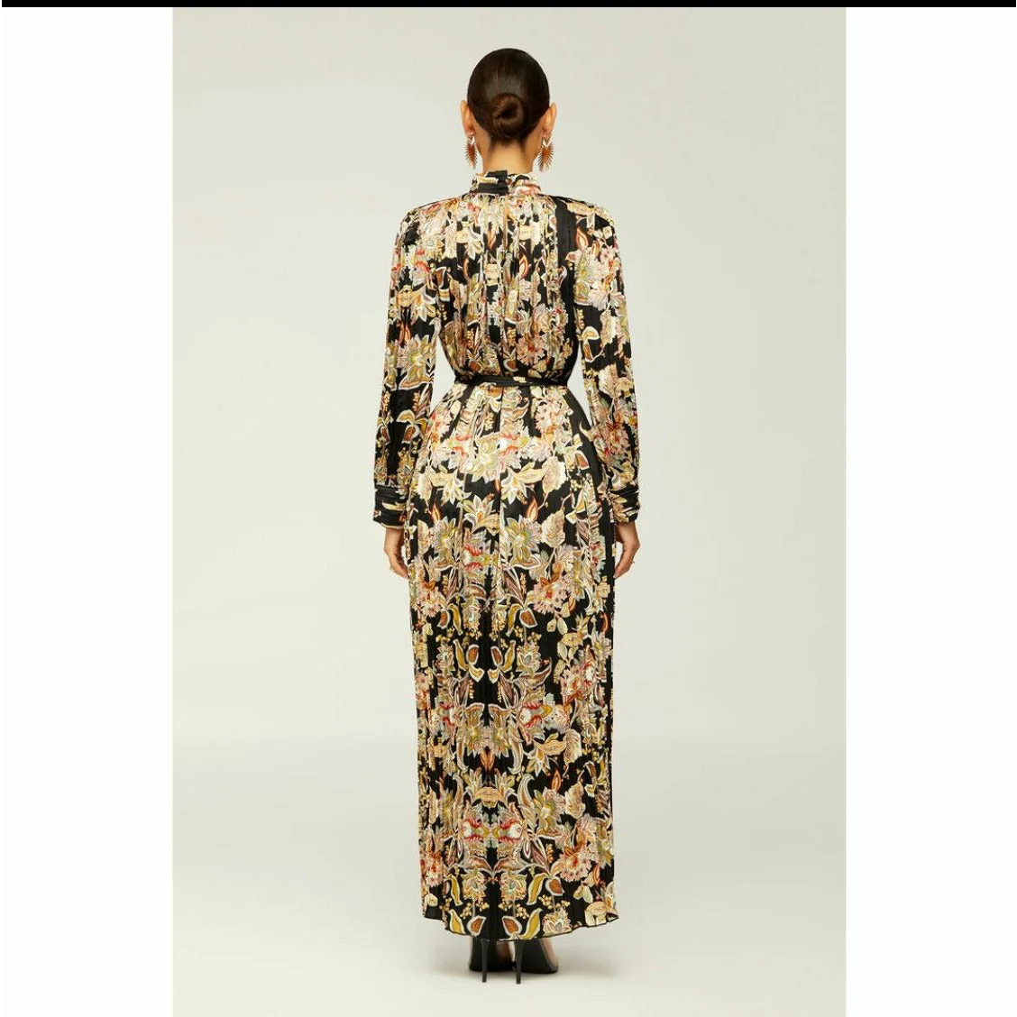 Pleated Floral Maxi Dress - Image 3