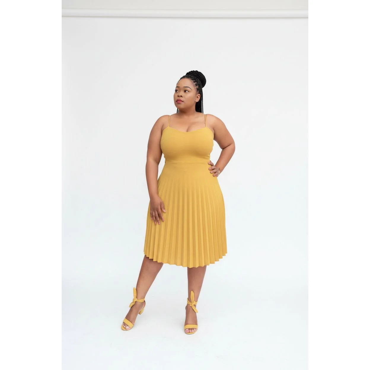 Pleated Midi Dress