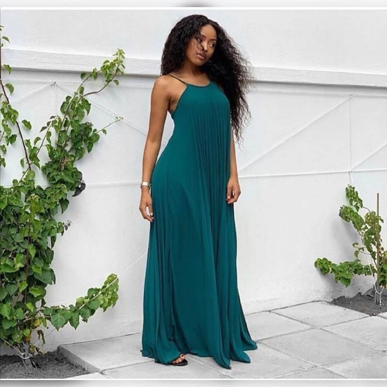 Pleated Short Sleeve Maxi Dress - Image 6