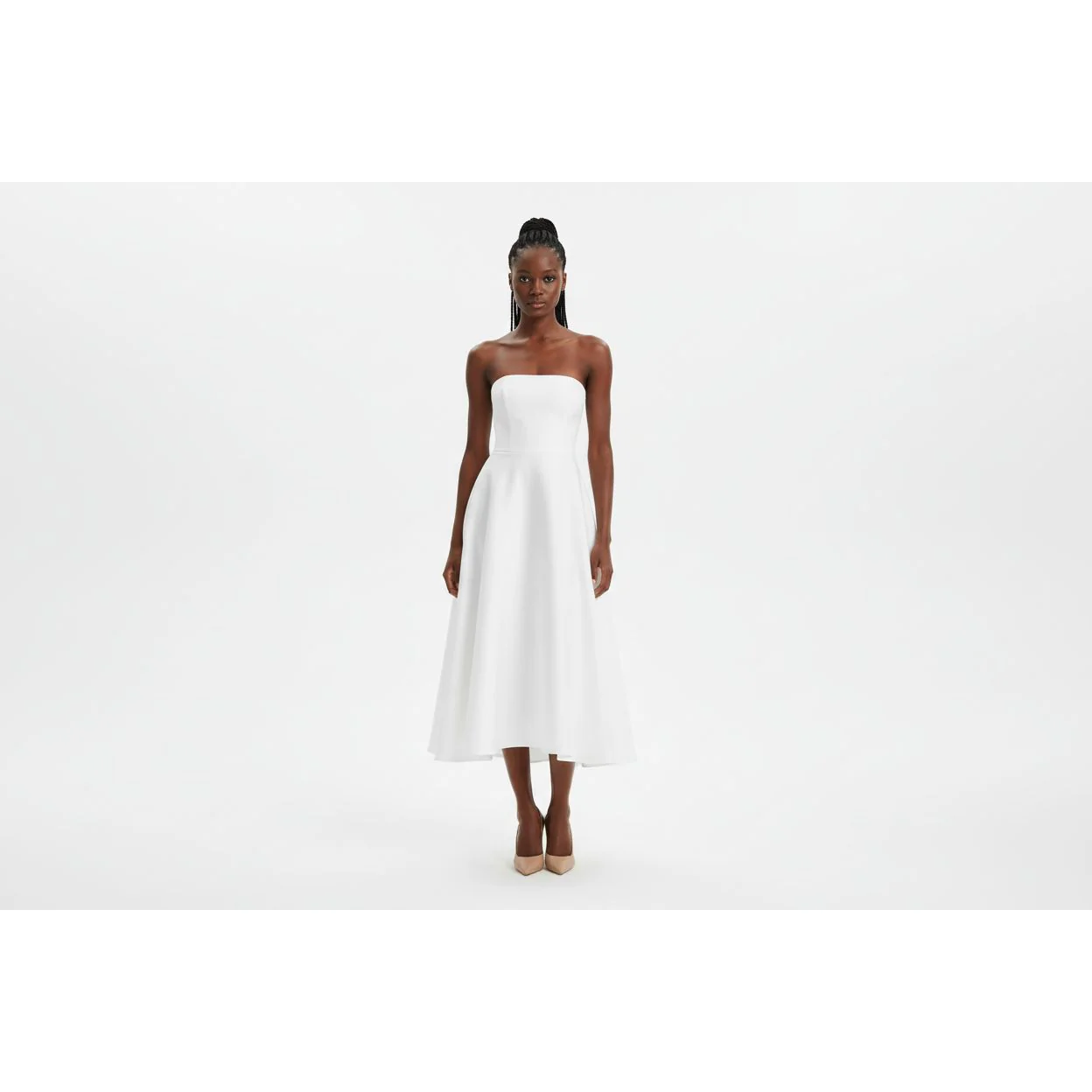 Pleated strapless long dress - Image 2