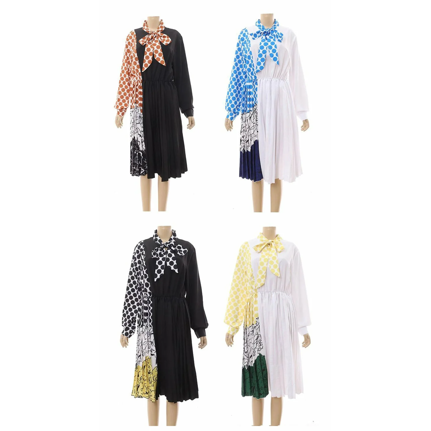 Pleated Vintage Midi Dress - Image 2