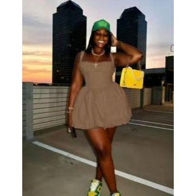 Pleated Waist Summer Mini Dress - Image 3