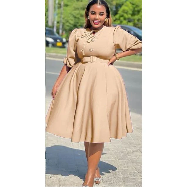 Plus Size 3 Quoter Sleeve Midi Dress - Image 5
