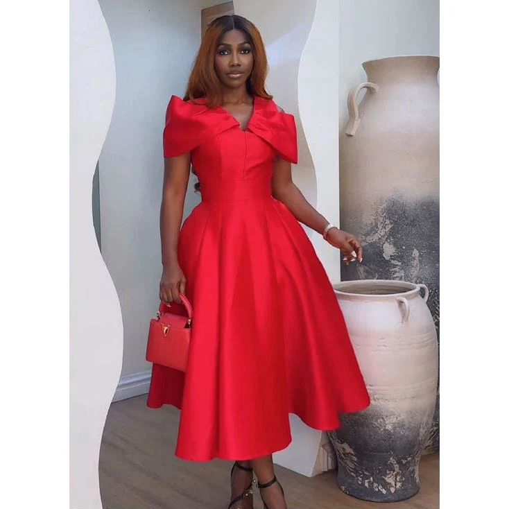 Plus Size Cross Fold Box Pleated Dress - Image 5