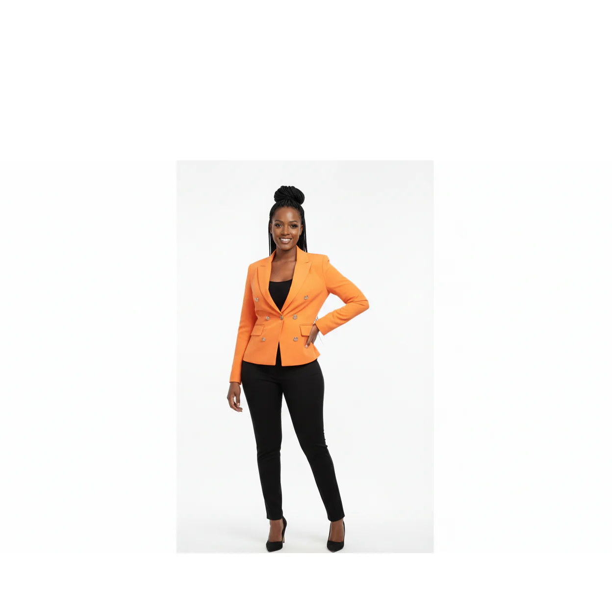 Plus Size Double Breasted Formal Blazer - Image 2