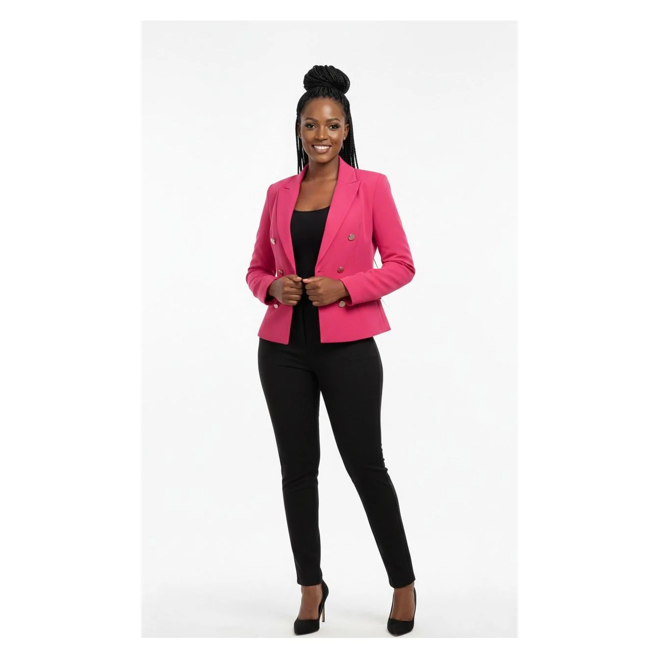 Plus Size Double Breasted Formal Blazer - Image 3