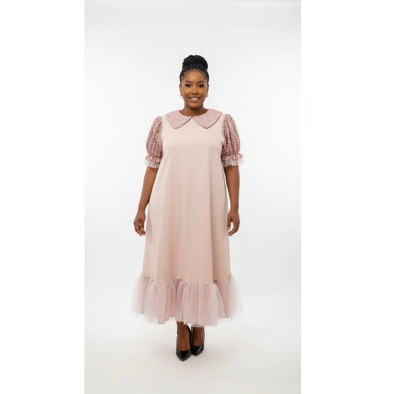 Plus Size Elegant Wedding Prom Dress.