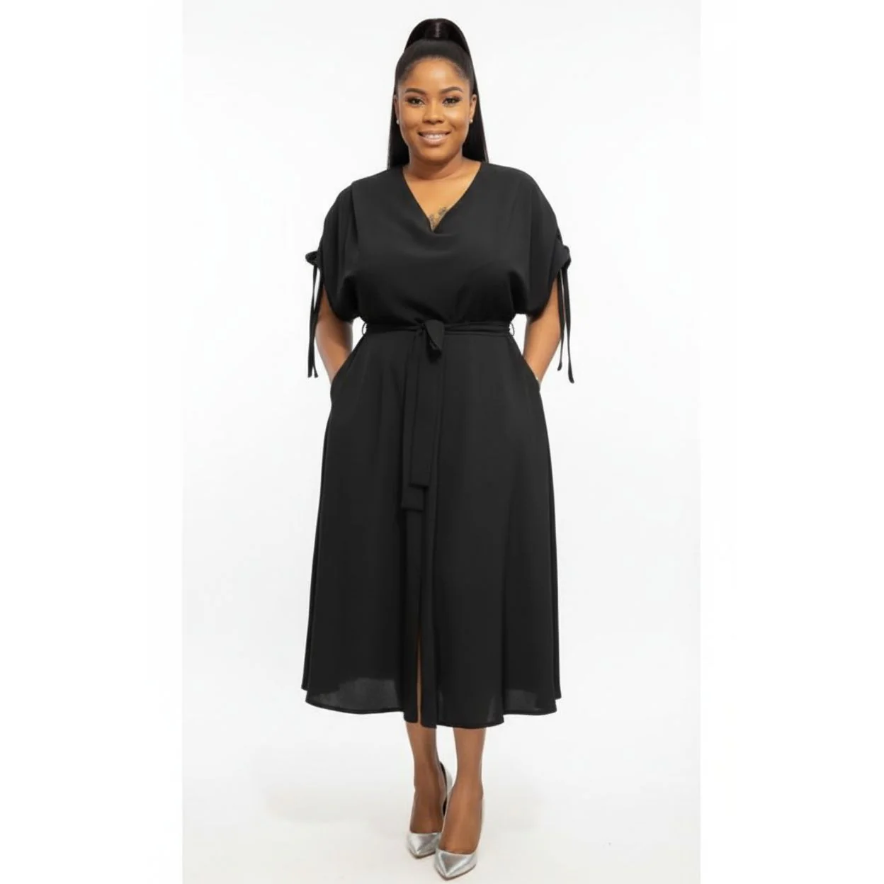 Plus Size Fit and Flare Dress - Image 2