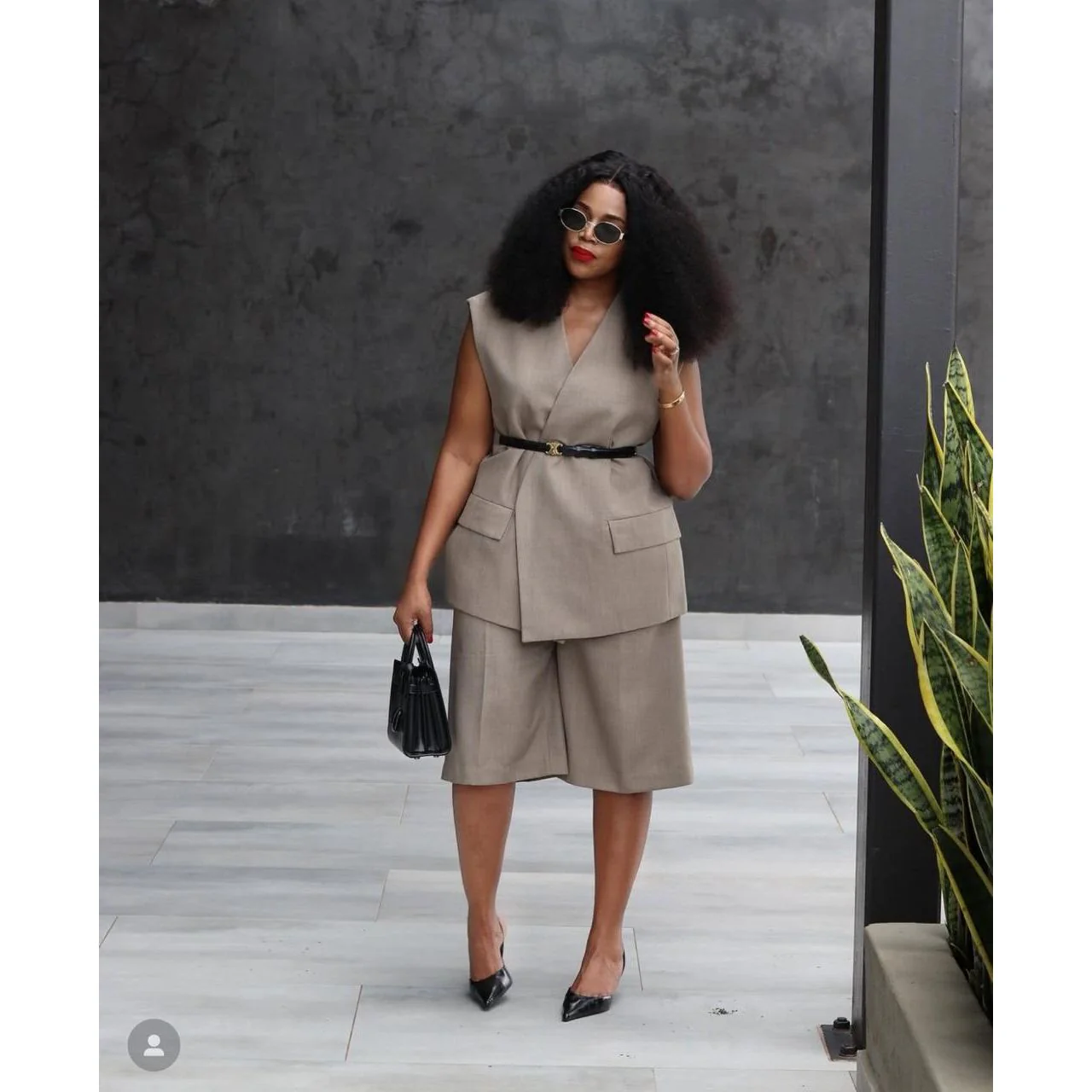 Plus size formal wear high short and waist blazer Set - Image 8