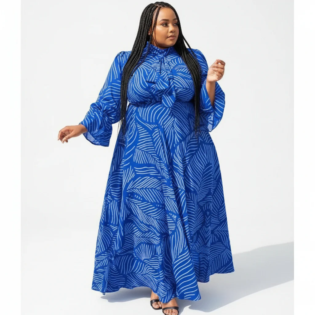 Plus Size High Waisted Bubble Dress - Image 2