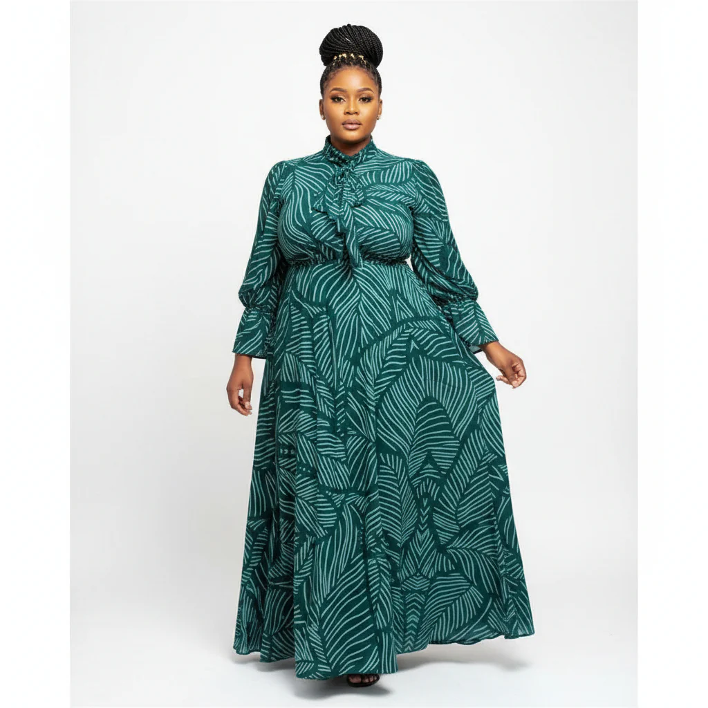 Plus Size High Waisted Bubble Dress - Image 3