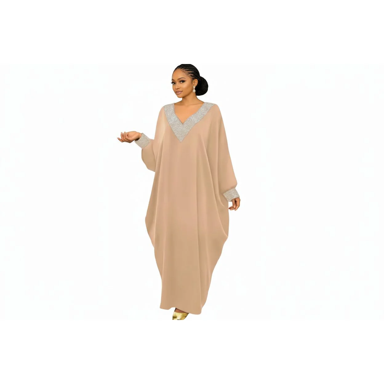 Plus-Size Loose-Fit Kaftan Gown - Image 2