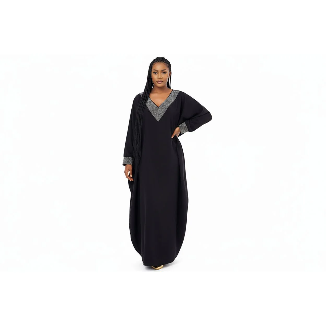 Plus-Size Loose-Fit Kaftan Gown - Image 3
