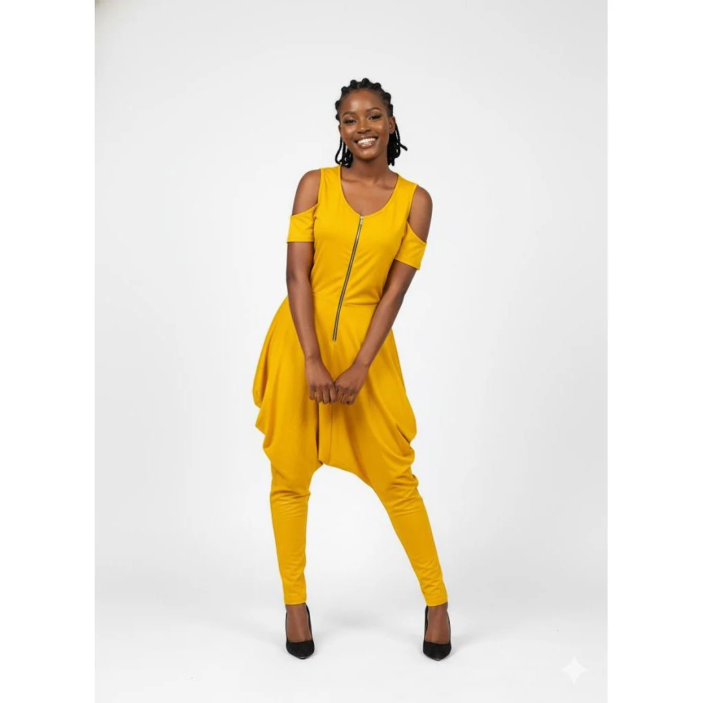 Plus Size Off-Shoulder Long Sleeve Wide-Leg Jumpsuit - Image 2