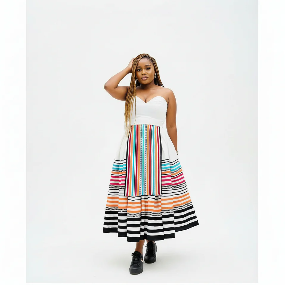 Ankara Traditional Boobtube Sweetheart Dress. - Image 2
