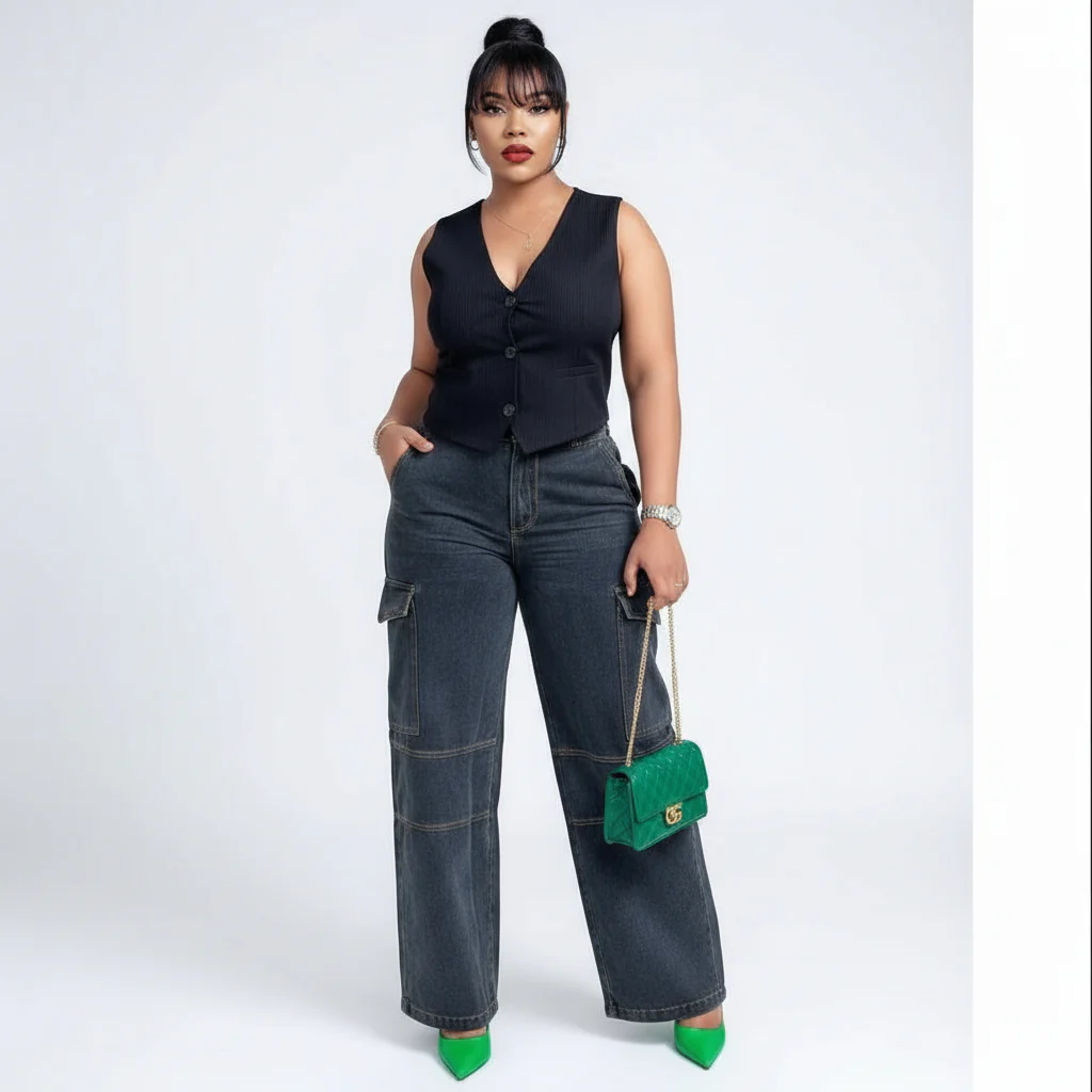 Plus Size Straight Leg Jeans. - Image 3