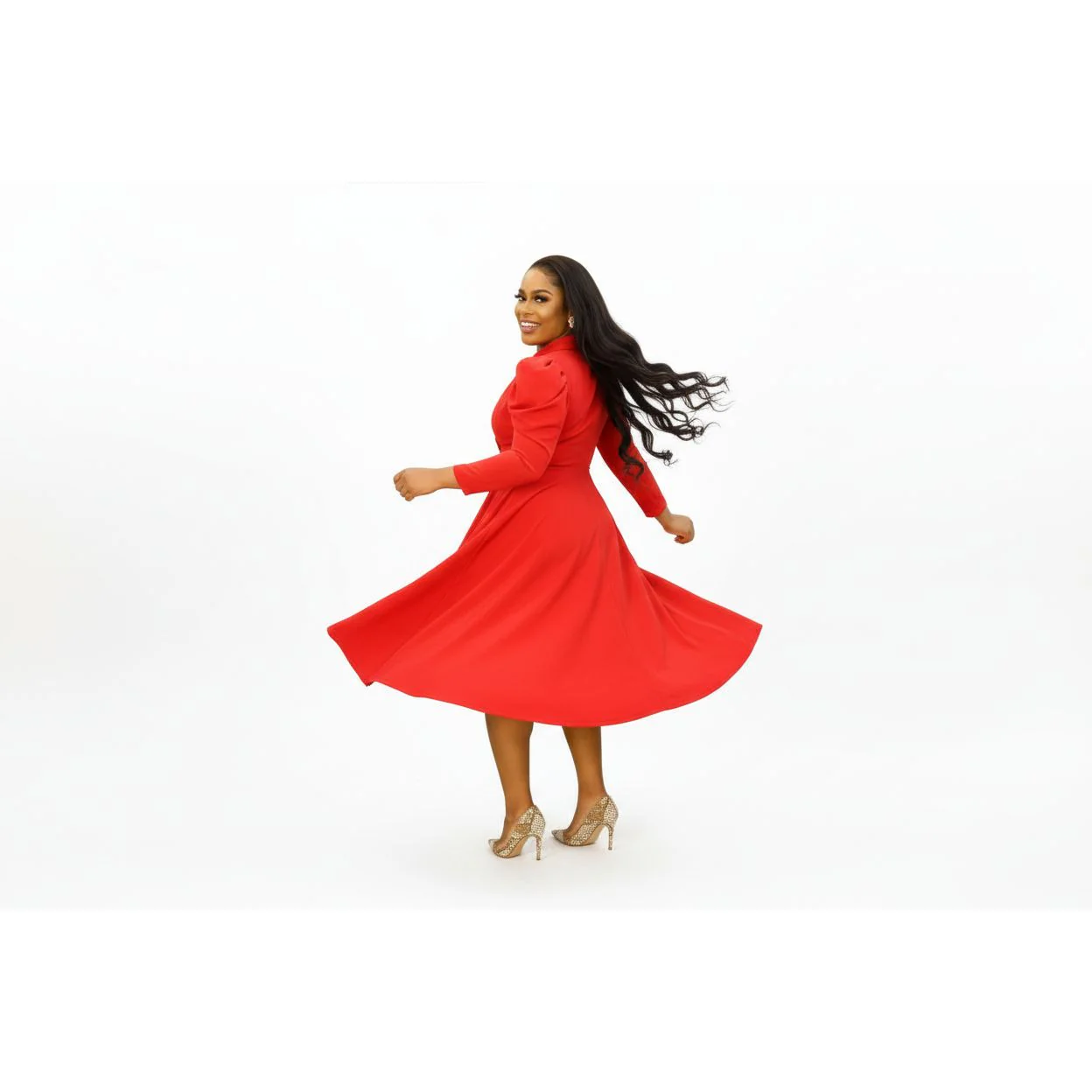 Plus Size Vintage Midi Blazer Dress - Image 2