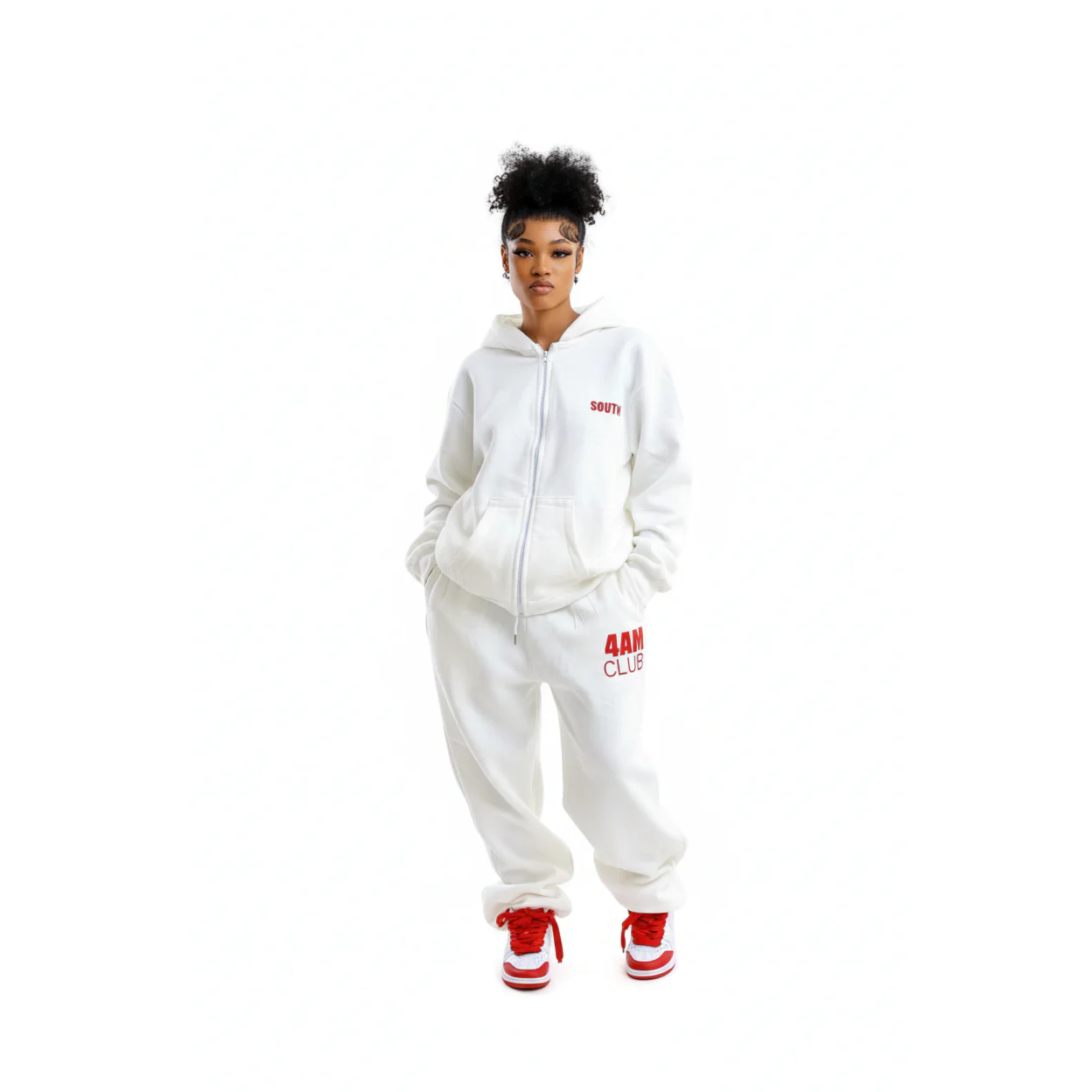 Plus Size Zip-Up Hoodie & Wide-Leg Pants - Image 2