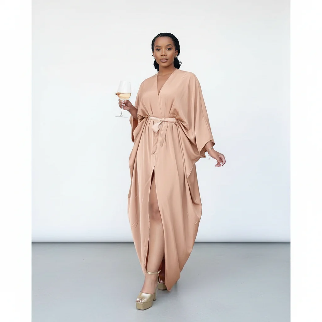 Plus Twist Front Cloak Sleeve Wrap Hem Dress. - Image 2