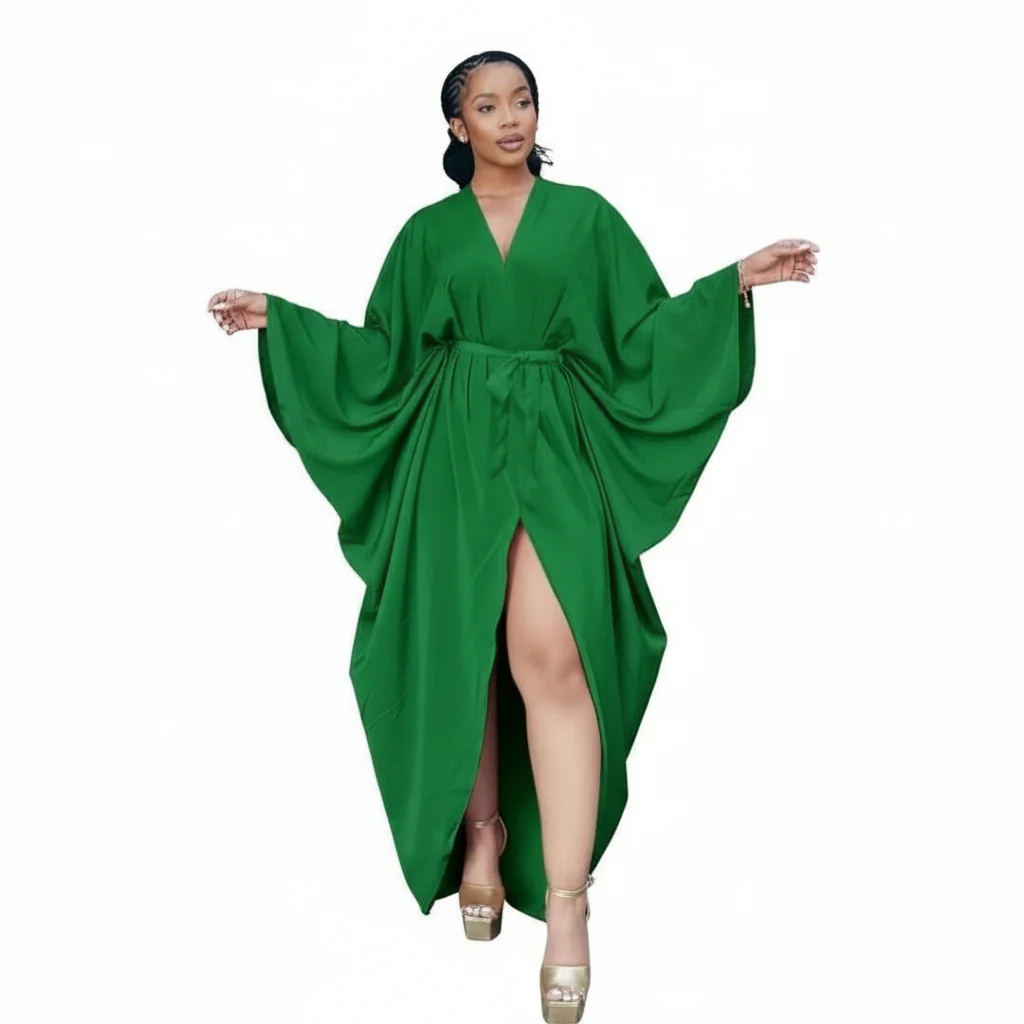 Plus Twist Front Cloak Sleeve Wrap Hem Dress. - Image 4