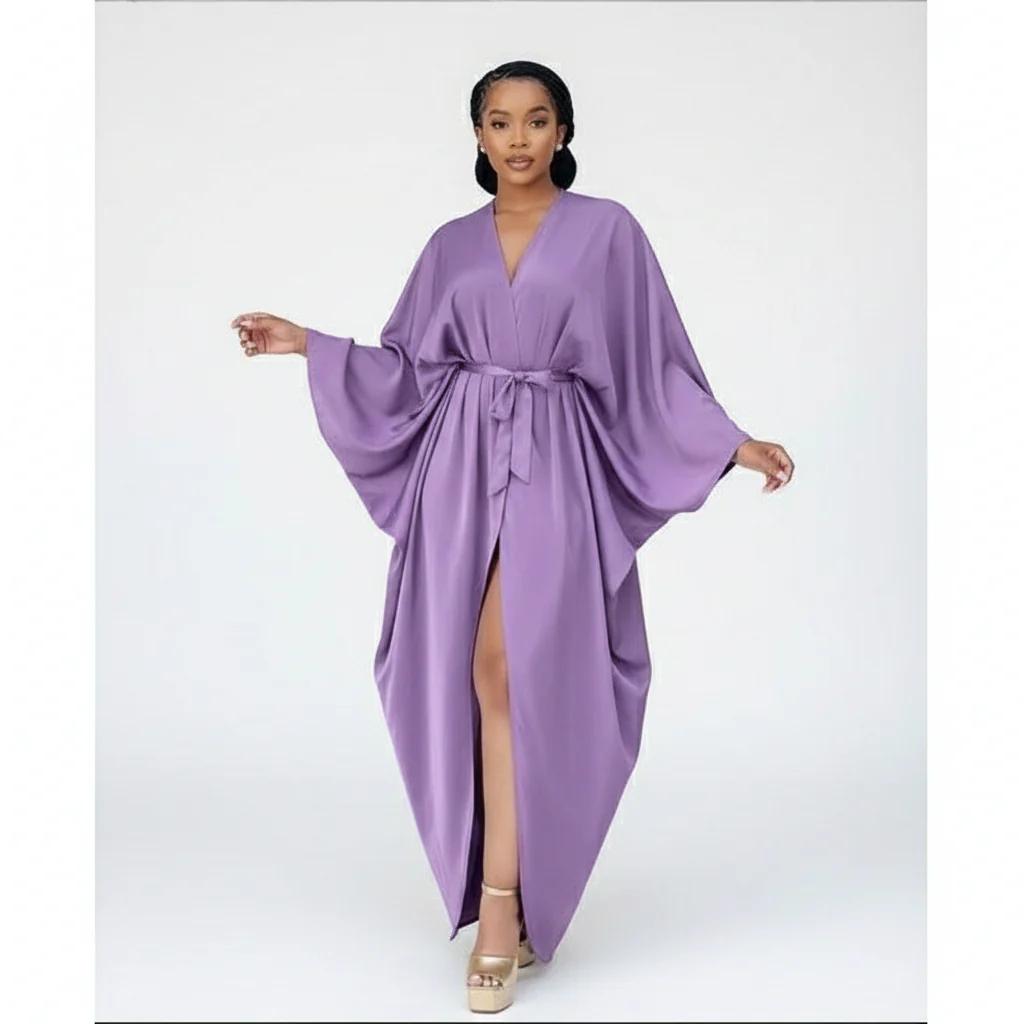 Plus Twist Front Cloak Sleeve Wrap Hem Dress. - Image 5