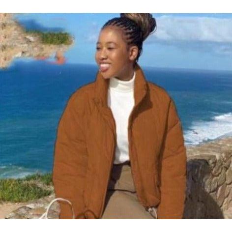 Pocket Elastic Waist Warm Jacket - Image 7