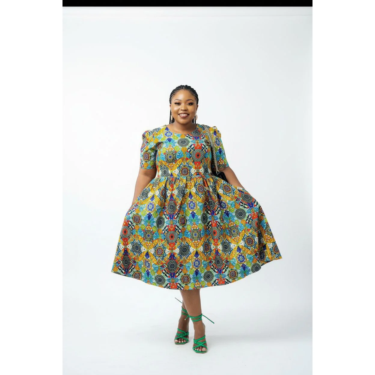 Pocket Short Ankara Dress