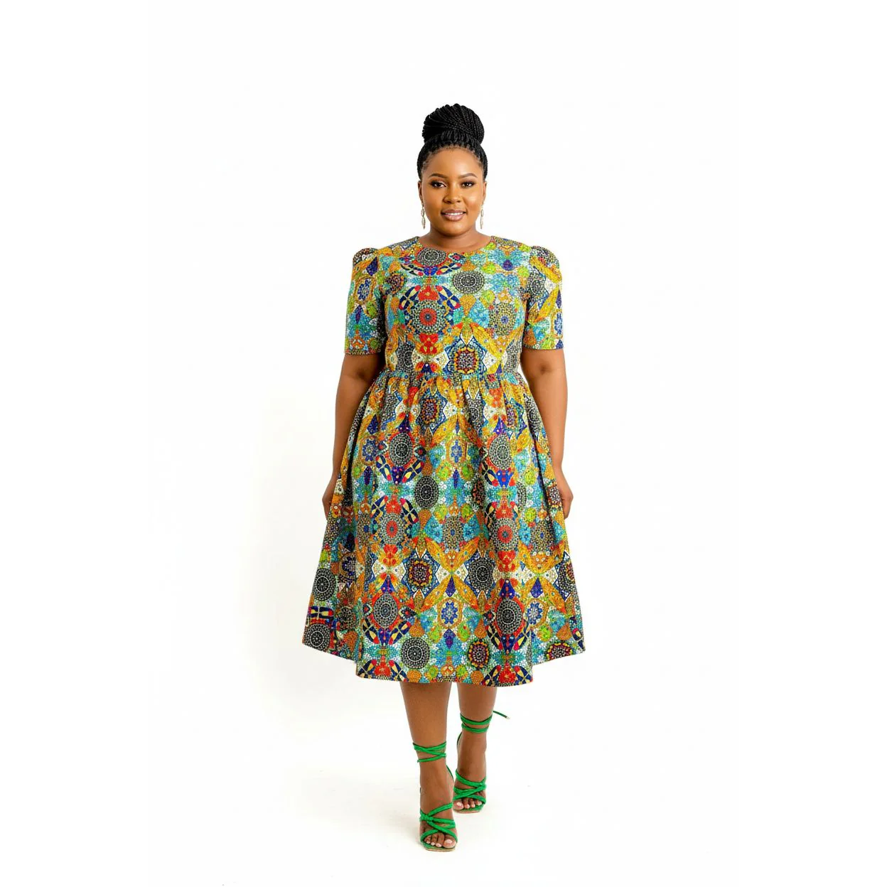 Pocket Short Ankara Dress - Image 2