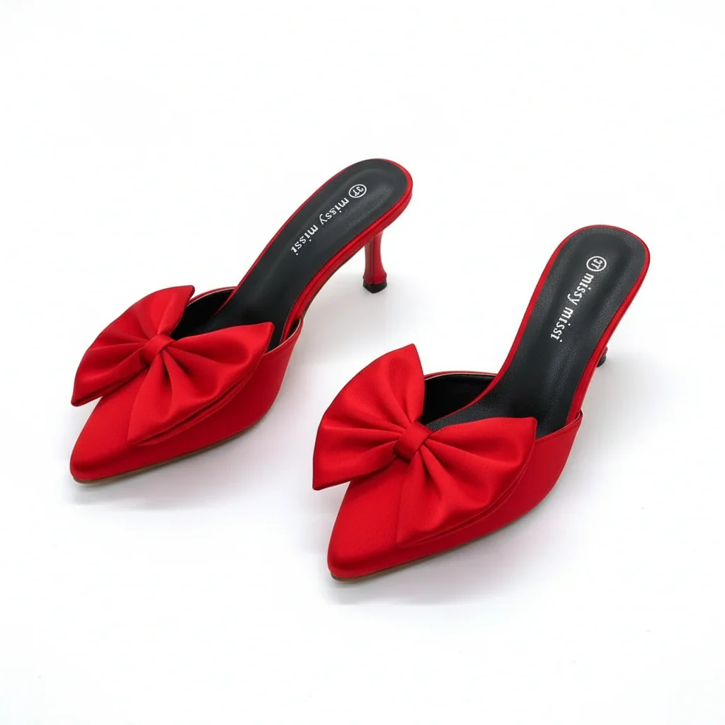 Point toe  heel Bow sandals - Image 3