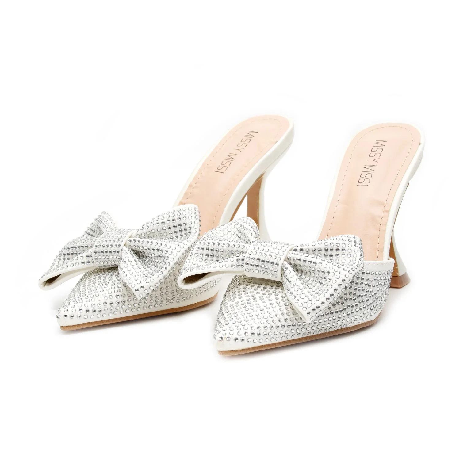 Pointed Bow Crystal Sandals - Image 6