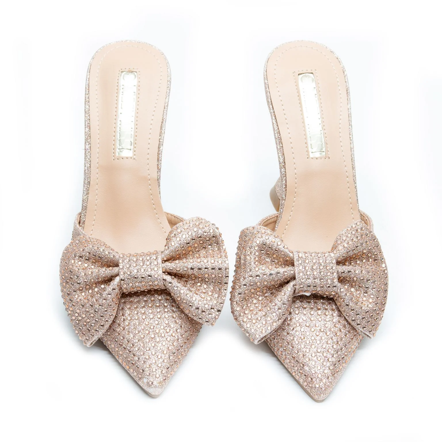 Pointed Bow Crystal Sandals - Image 7