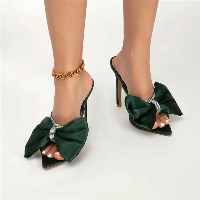 Pointed toe big bow stiletto shoes - Image 6