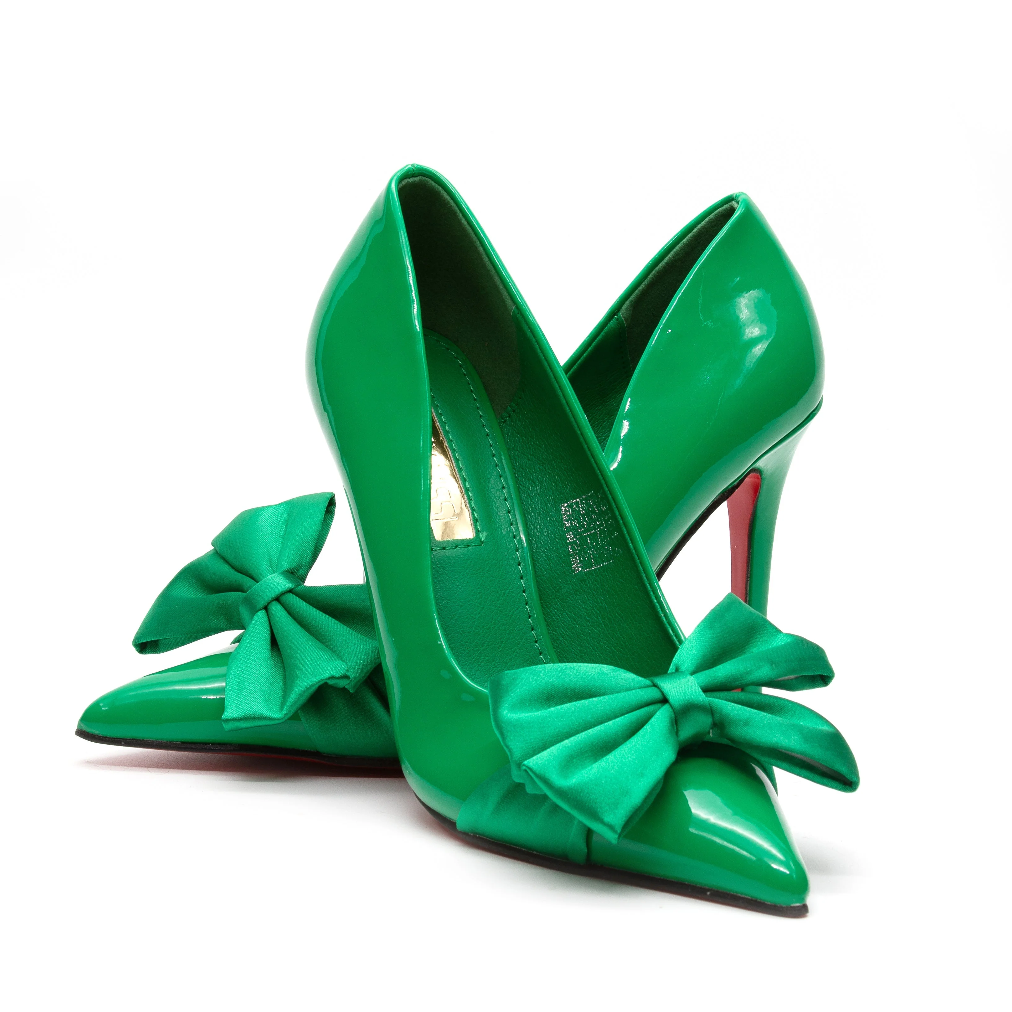 Pointed Toe Bow Knot Glossy High Heel - Image 10