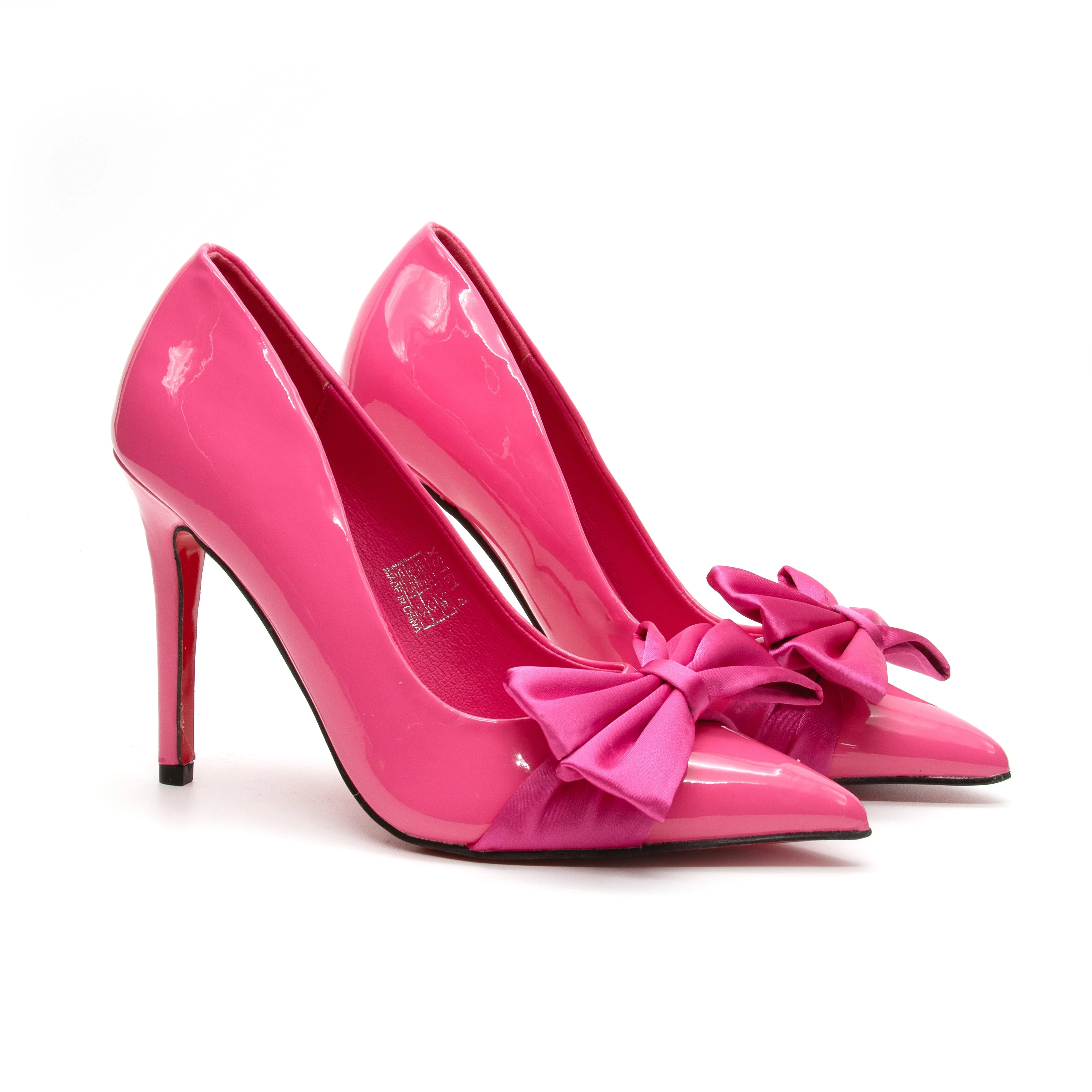 Pointed Toe Bow Knot Glossy High Heel - Image 17