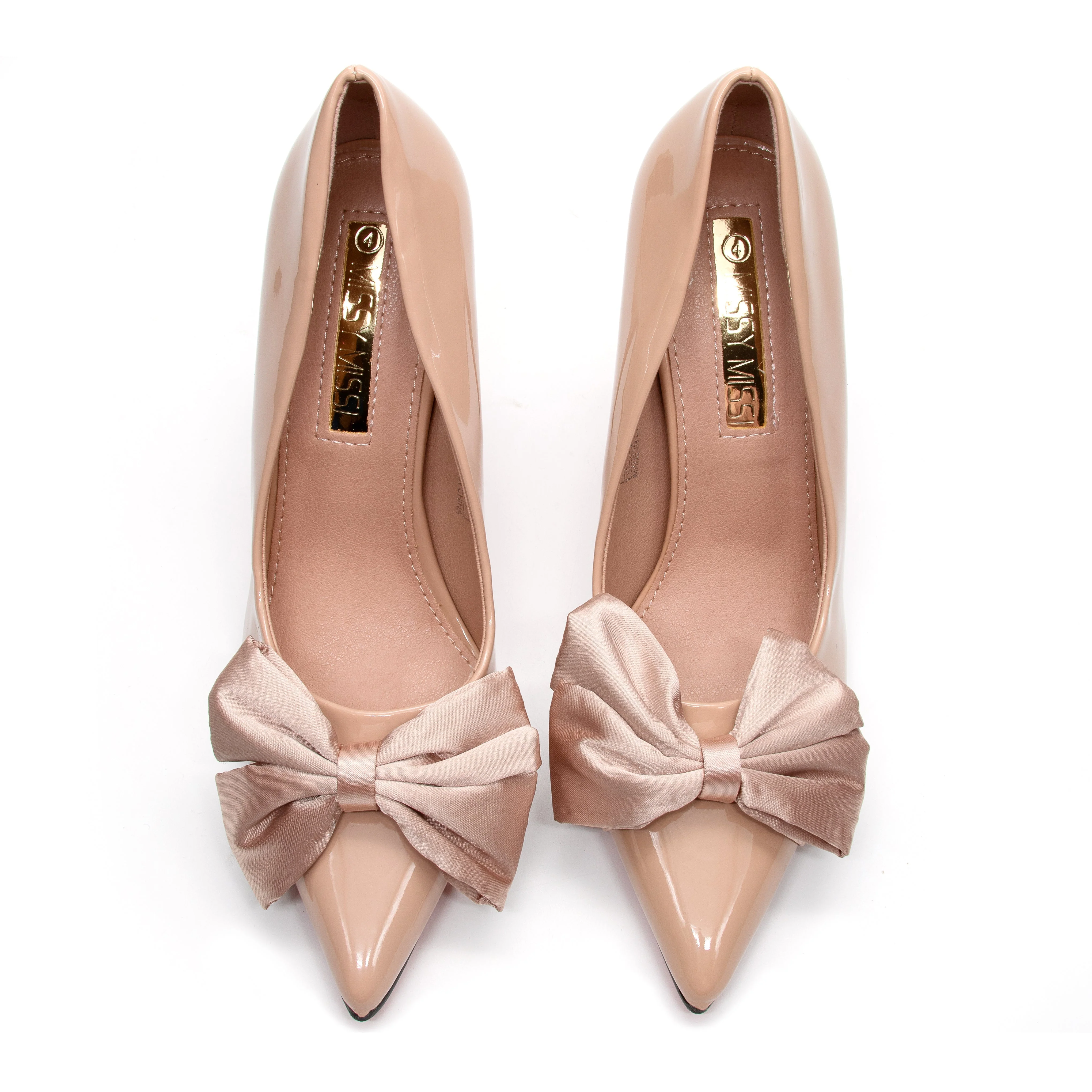 Pointed Toe Bow Knot Glossy High Heel - Image 18