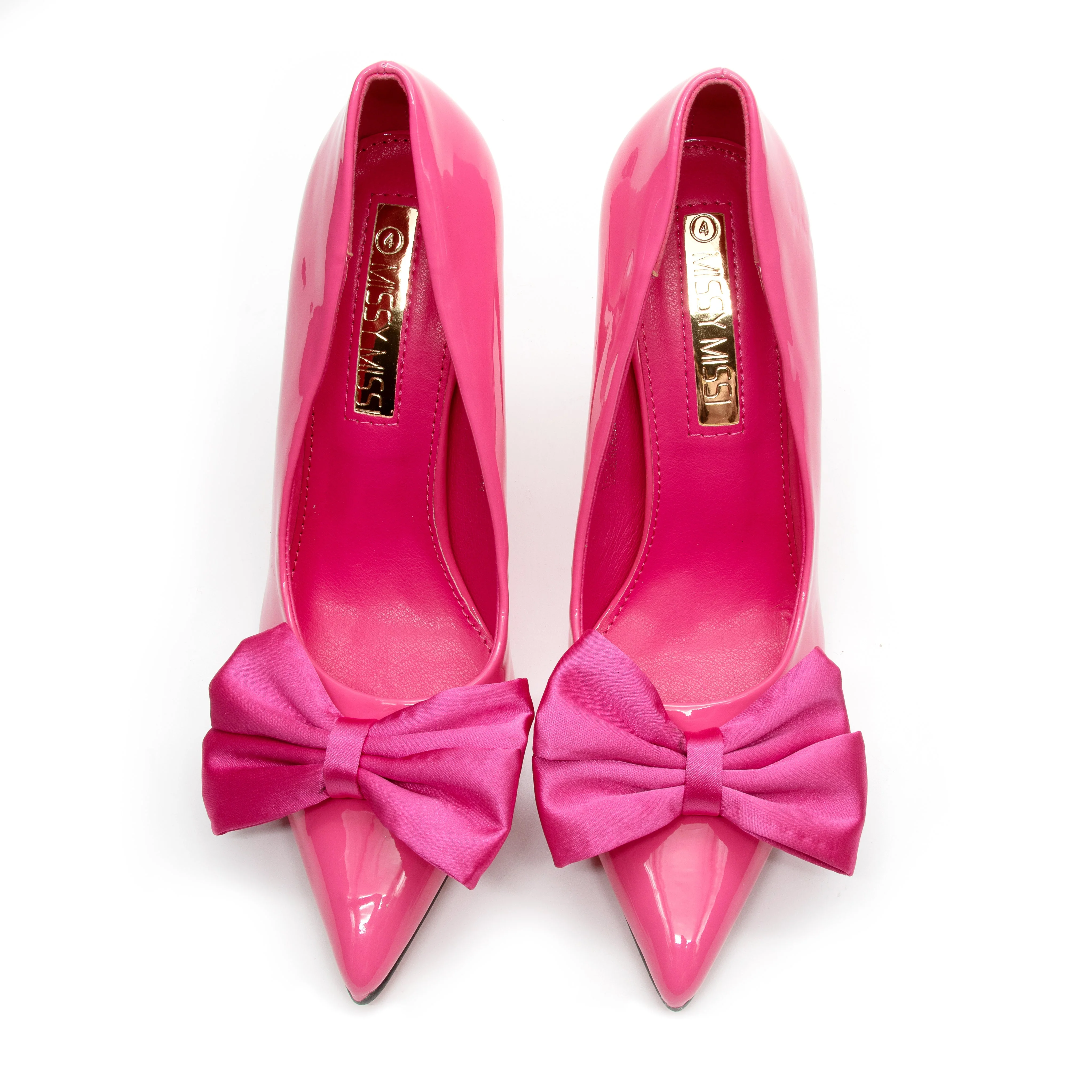 Pointed Toe Bow Knot Glossy High Heel - Image 19