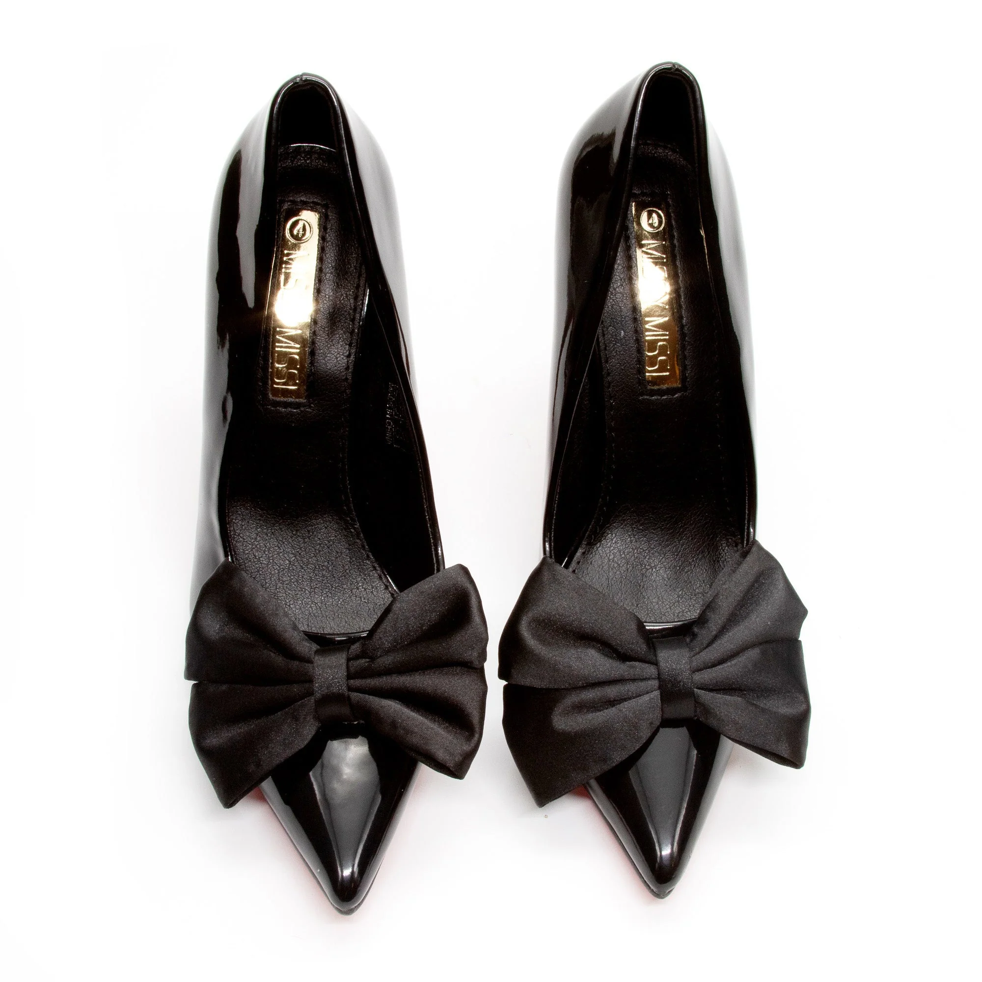 Pointed Toe Bow Knot Glossy High Heel - Image 22