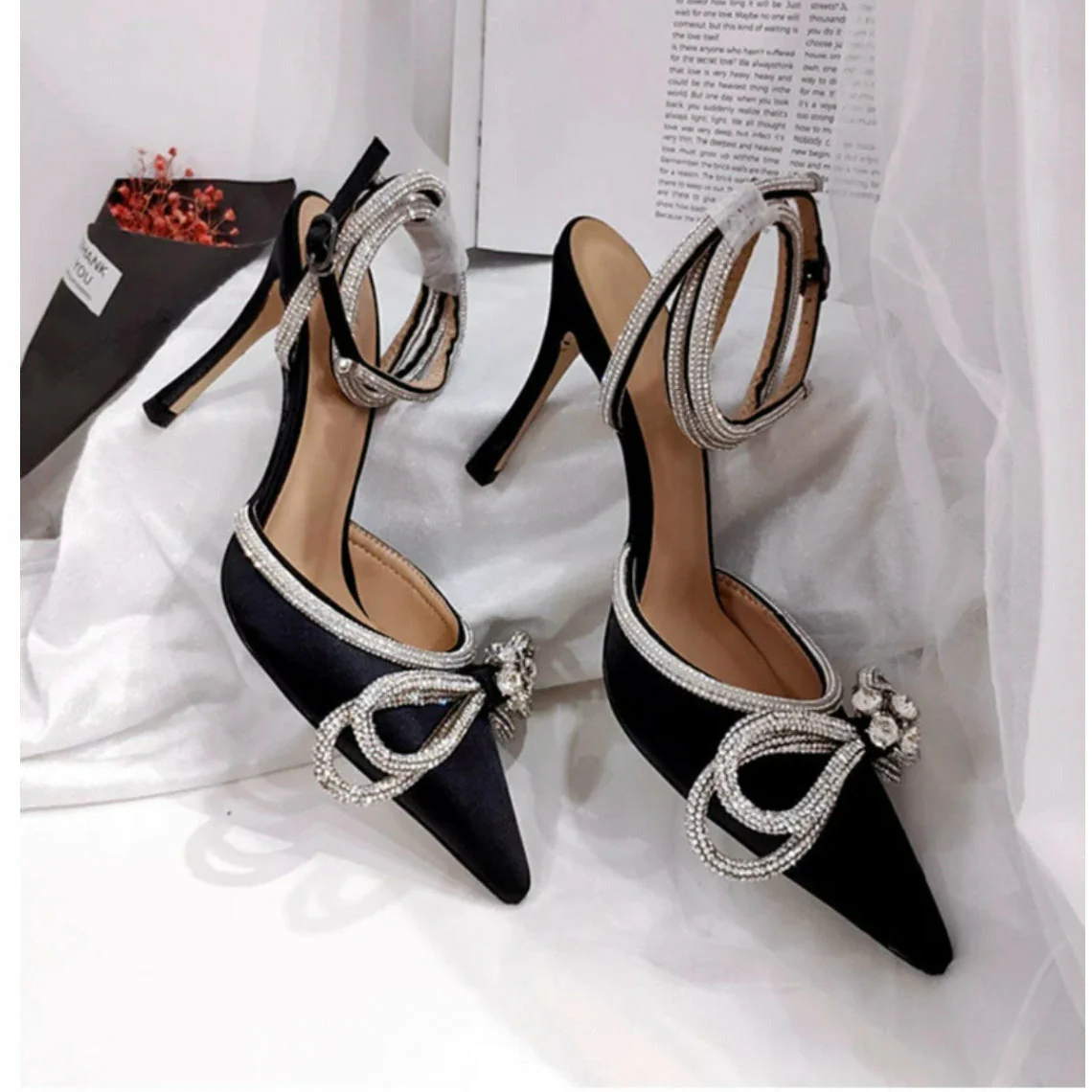 pointed toe buckle strap high heel - Image 3
