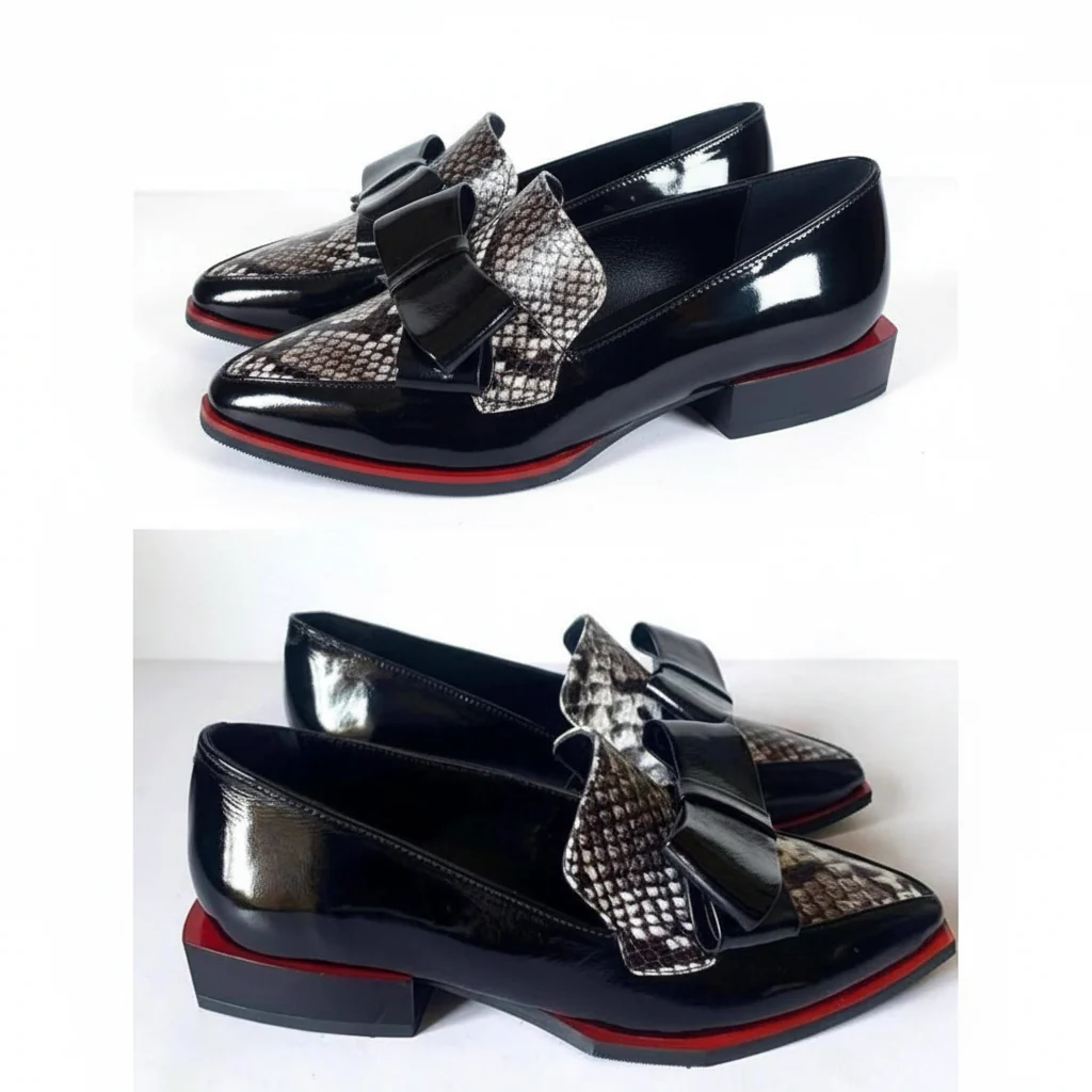 Pointed-toe Chunky Loafer Animal Print Formal Shoes - Image 4