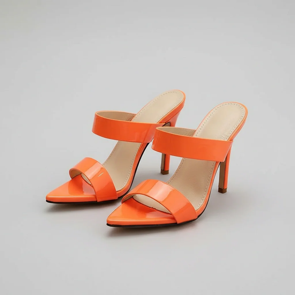 Pointed Toe High Hell Mules. - Image 2