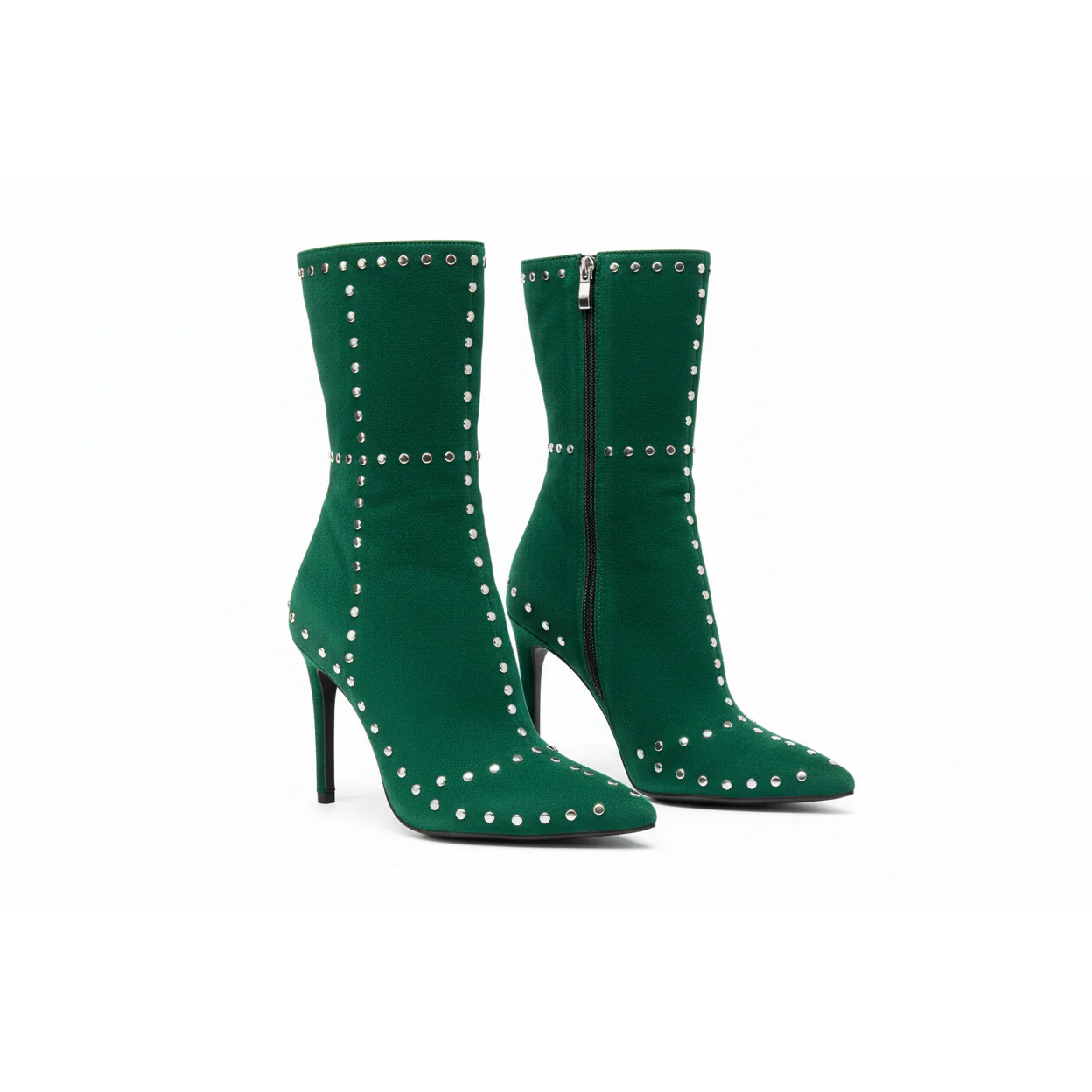 Pointed Toe Rivet Boots - Image 3