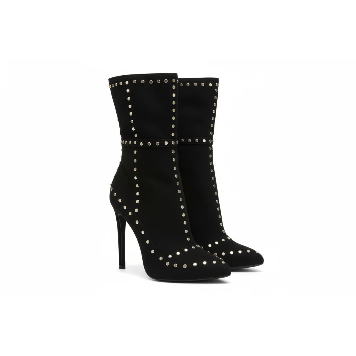 Pointed Toe Rivet Boots - Image 4