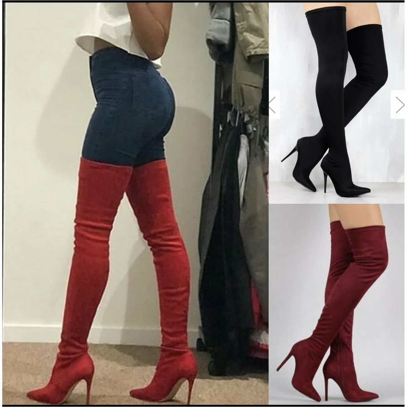 Pointed Toe Thigh High Boots - Image 7