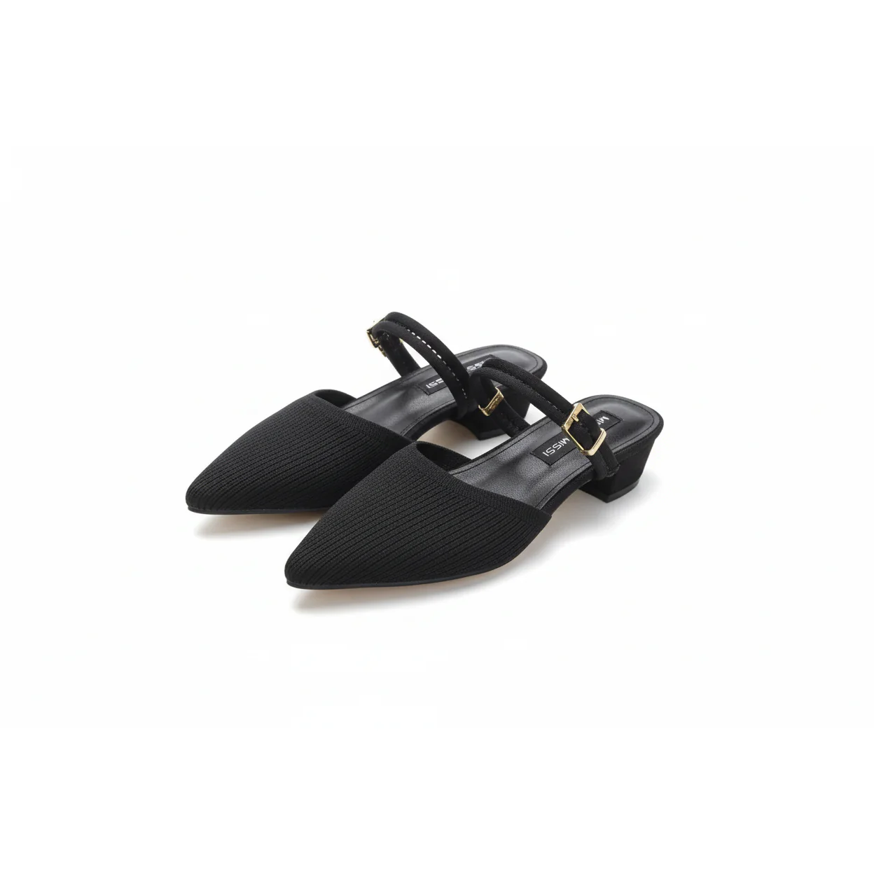 Pointed-Toe Woolen Woven Back Elasticated Women's High Heels