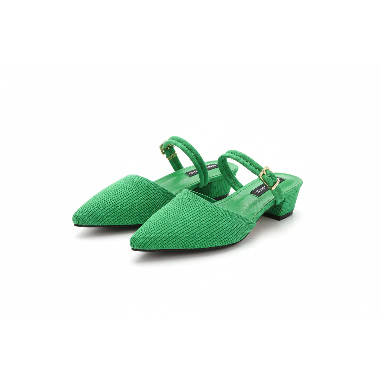 Pointed-Toe Woolen Woven Back Elasticated Women's High Heels - Image 3