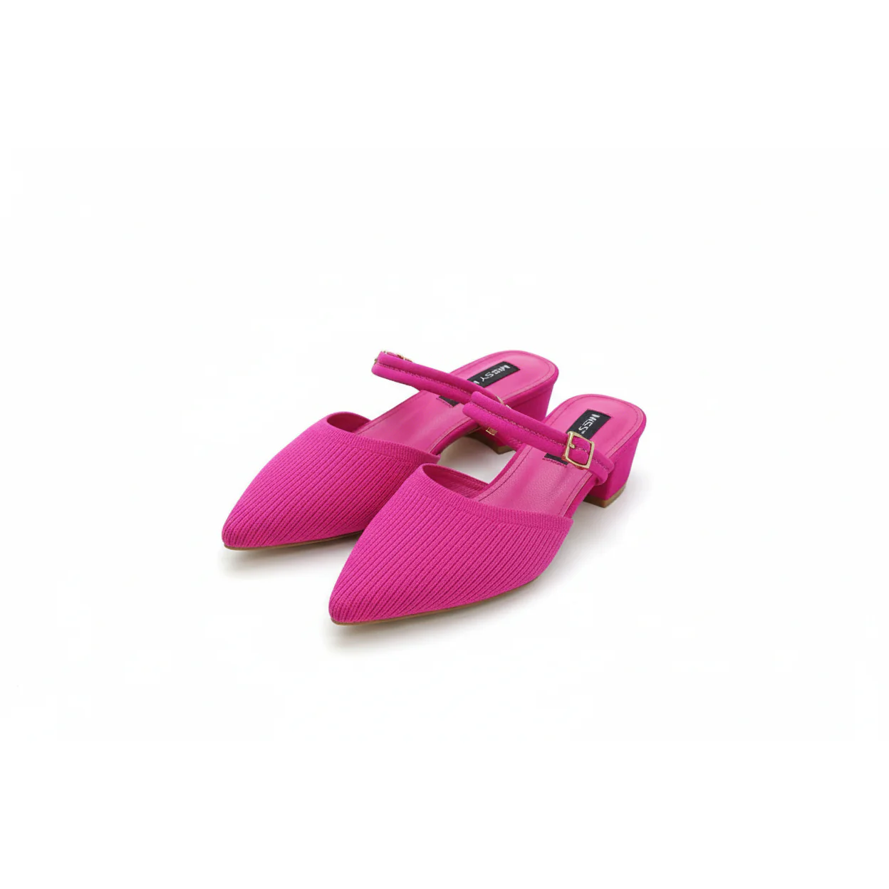 Pointed-Toe Woolen Woven Back Elasticated Women's High Heels - Image 5