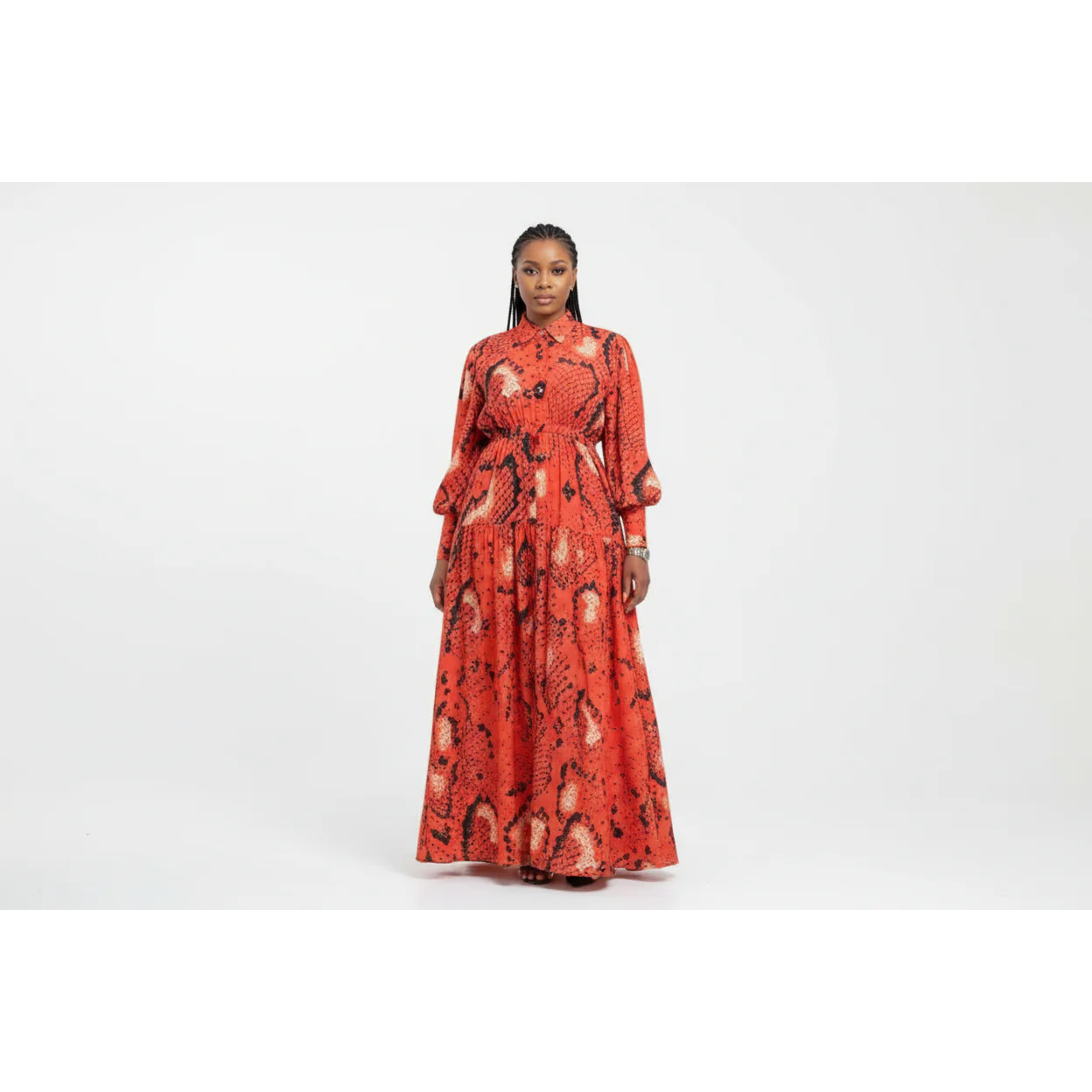 Print Maxi Shirt Dress