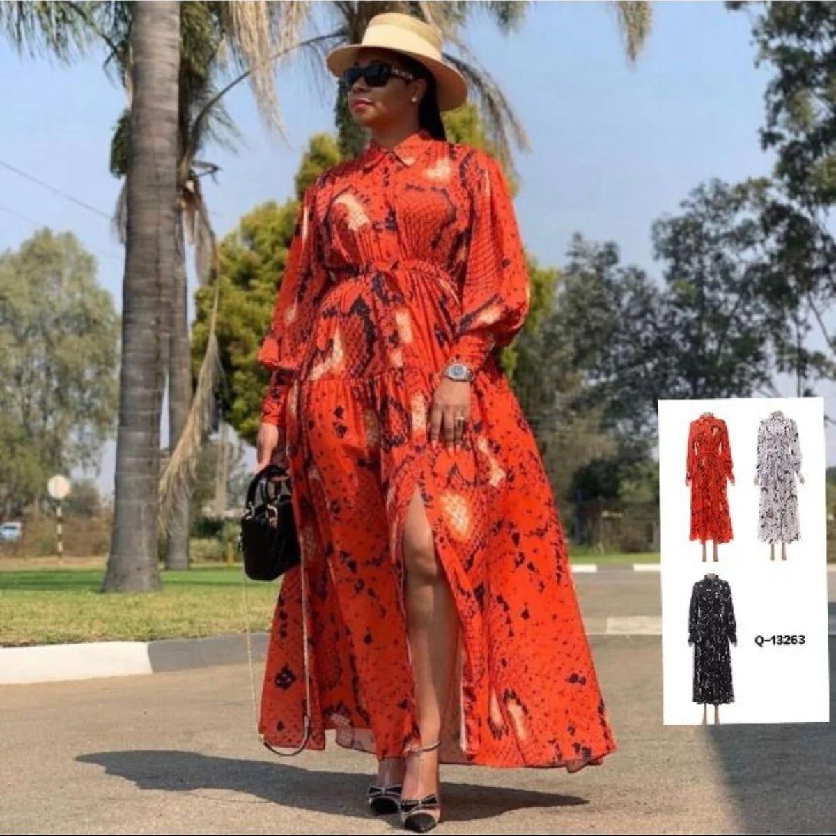 Print Maxi Shirt Dress - Image 3